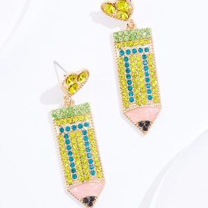 Glass Pencil Dangle Earrings