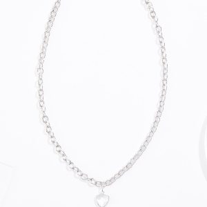 Silver Ring Pendant Chain Necklace