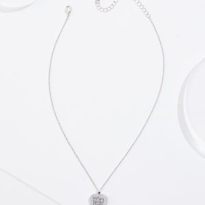 Faith Family Football Heart Pendant Necklace