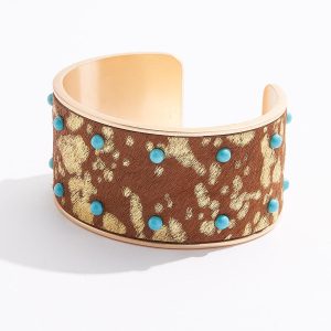 Faux Fur Western Cuff Bracelet