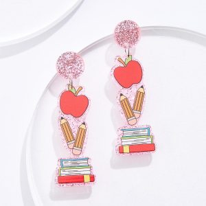 Lucite Apple Pencil Earrings