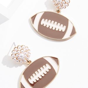 Football Pearl Dangle Earrings