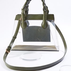 Braided Handle Lucite Satchel