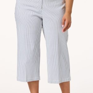 Plus Size Cropped Stripe Bengaline Pants