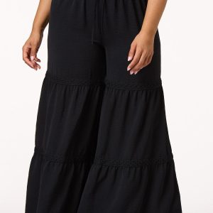 Plus Size Lace Inset Pants