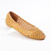 Faux Leather Woven Flats