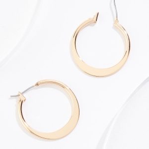 Simple Semi Flat Hoop Earrings