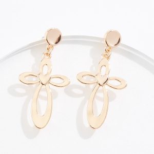Loop Cross Dangle Earrings