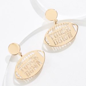 Cutout Touch Down Football Earrings