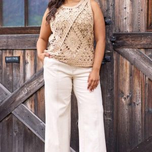 Plus Size Natural Wide Leg Jeans