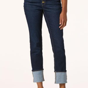 Petite Button Fly Cuffed Hem Jeans