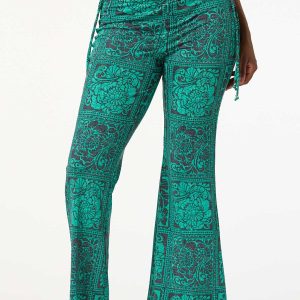 Floral Tile Side Tie Pants
