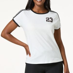 Sporty Stripe Shoulder Tee