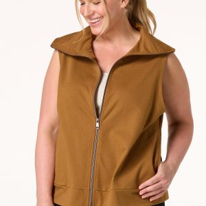 Plus Size Zip Front French Terry Vest