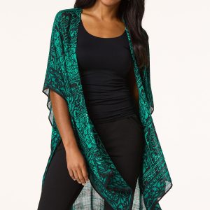 Floral Tile Print Kimono