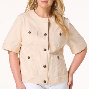 Plus Size Natural Utility Jacket