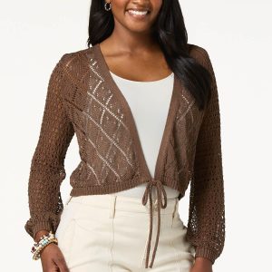 Pointelle Knit Cardigan