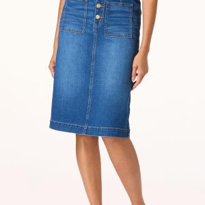 Patch Pocket Denim Skirt