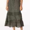 Lurex Stripe Midi Skirt