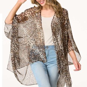 Embellished Leopard Kimono