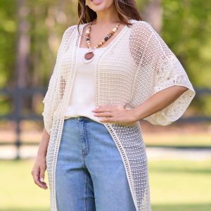 Crochet Open Weave Kimono