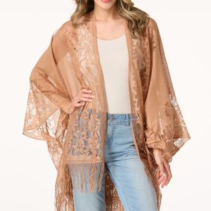Floral Lace Fringe Kimono