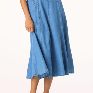 Belted Chambray Skirt