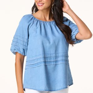 Chambray Poet Top