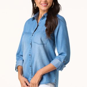 Chambray High Low Shirt