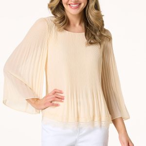 Pleated Lace Trim Top