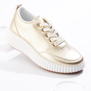 Gold Metallic Trainer Sneakers