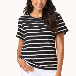 Scalloped Stripe Top