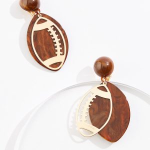 Layered Football Clip- On Earrings