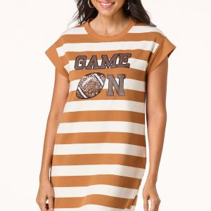 Stripe Sequin Game On Dress