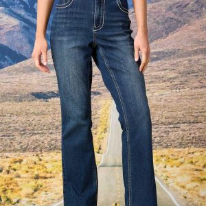 Contrast Stitch Bootcut Jeans