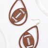 Cutout Football Wood Earrings