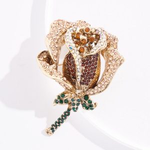 Glass 3d Rose Brooch