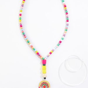 Pencil Multi Rainbow Lanyard Necklace