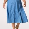 Plus Size Belted Chambray Skirt