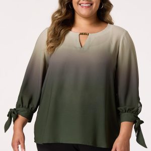 Plus Size Dyed Olive Top