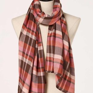 Hazelnut Plaid Oblong Scarf