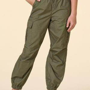 Girls Cotton Cargo Jogger Pants