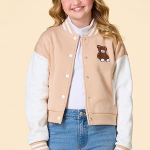 Girls Teddy Bear Varsity Jacket