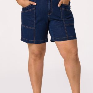 Plus Size High Rise Denim Shorts