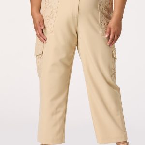 Plus Size Lace Panel Pants