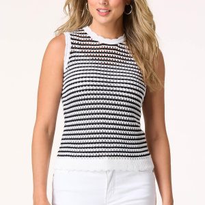 Stripe Open Stitch Tank