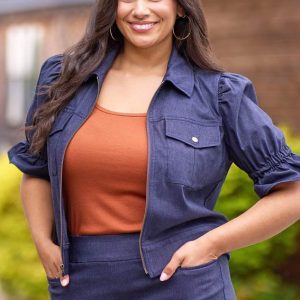 Plus Size Dressy Denim Jacket