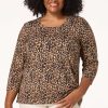 Plus Size Animal Scoop Neck Top