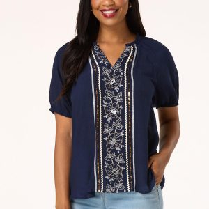 Sequin Floral Embroidered Top