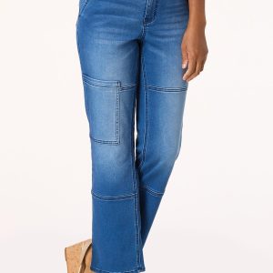 Petite Knit Utility Jeans